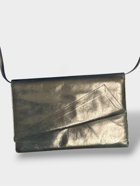Kurt Geiger Handbags - Kurt Geiger 🪢VTG 80’s Italian Made Black Leather Crossbody & Clutch